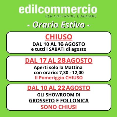 ORARI ESTIVI ale 3-8-26